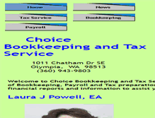 Tablet Screenshot of choicebookkeepingandtax.com